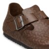 London Single Strap Naturleder geprägt